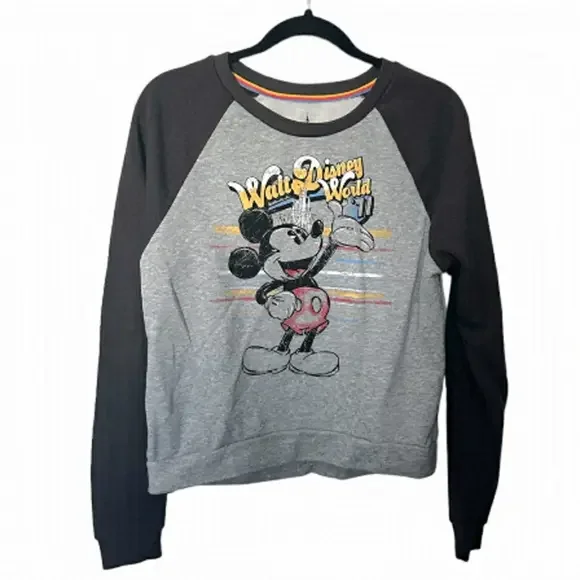 Disney Tops Walt Disney Sweatshirt Long Sleeve Gray Mickey Mouse Crewneck Disney Parks Color Gray Yellow Size L Kbeezy26 s Closet